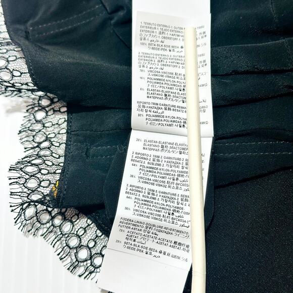 NWT Versace Silk Bralette Crop Top 38 US 2 XS Black Barocco Lace-Trimmed $1,190 - Picture 13 of 13